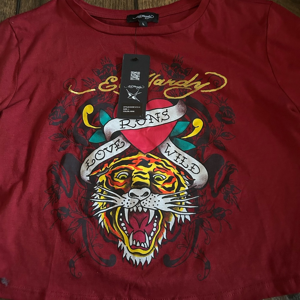 Ed Hardy brand new cropped long sleeve